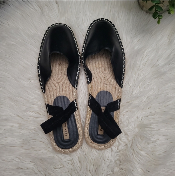 Zara Women Espadrilles Sandals Black Size 10 EUR 41 - Picture 8 of 13
